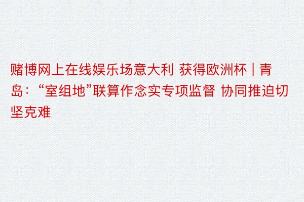 赌博网上在线娱乐场意大利 获得欧洲杯 | 青岛：“室组地”联算作念实专项监督 协同推迫切坚克难